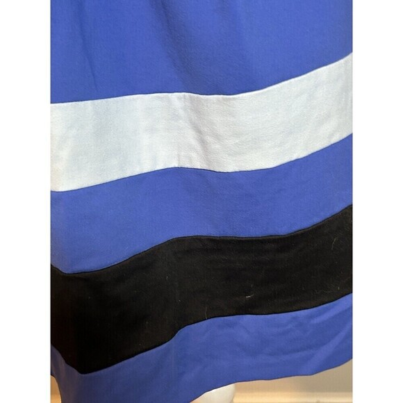 Cynthia Rowley Fit Flare Blue Dress Black Stretch Sleeveless Sz S Knee Length - Picture 2 of 10